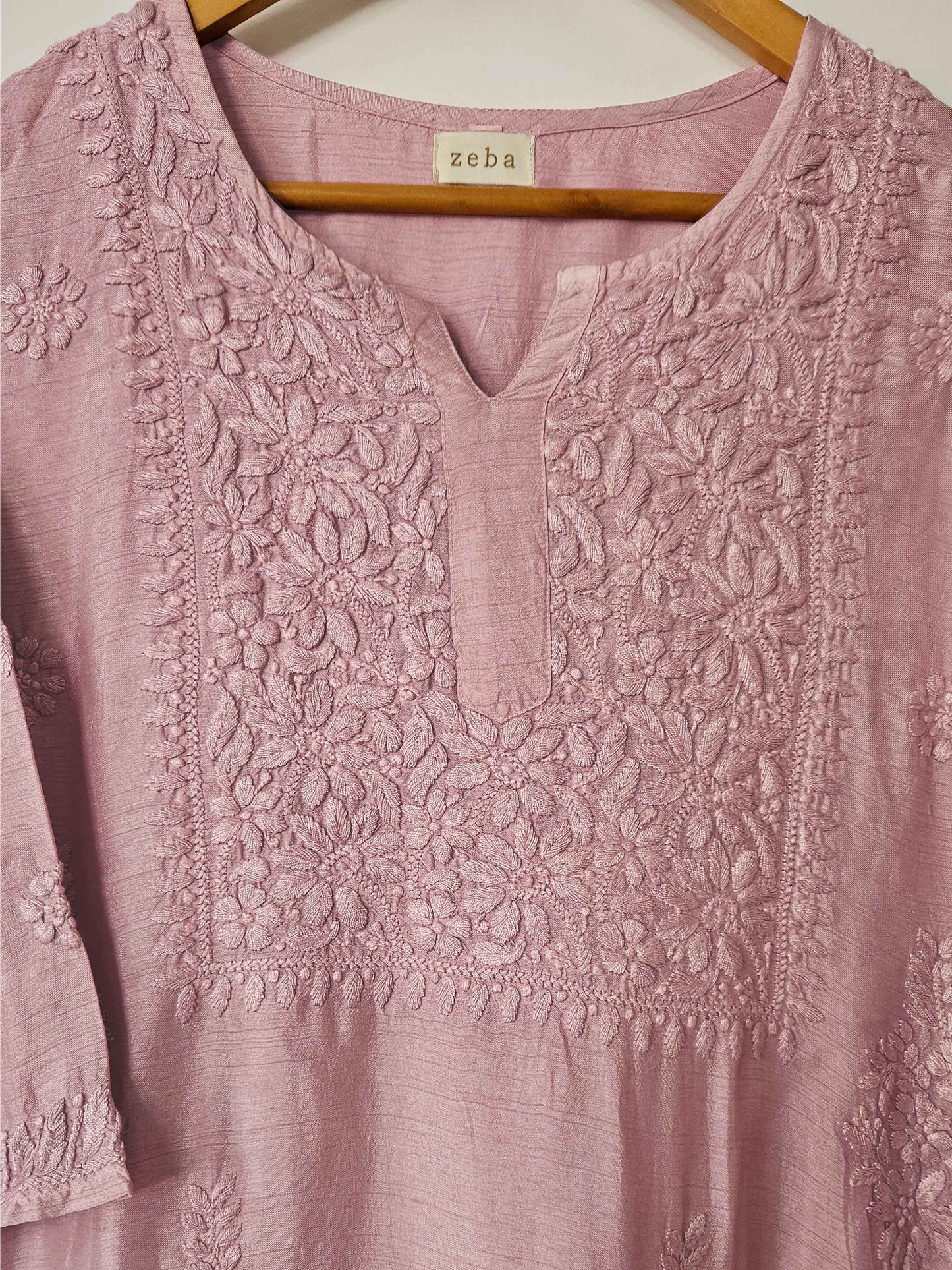 Nida Mauve Raw Silk Kurta