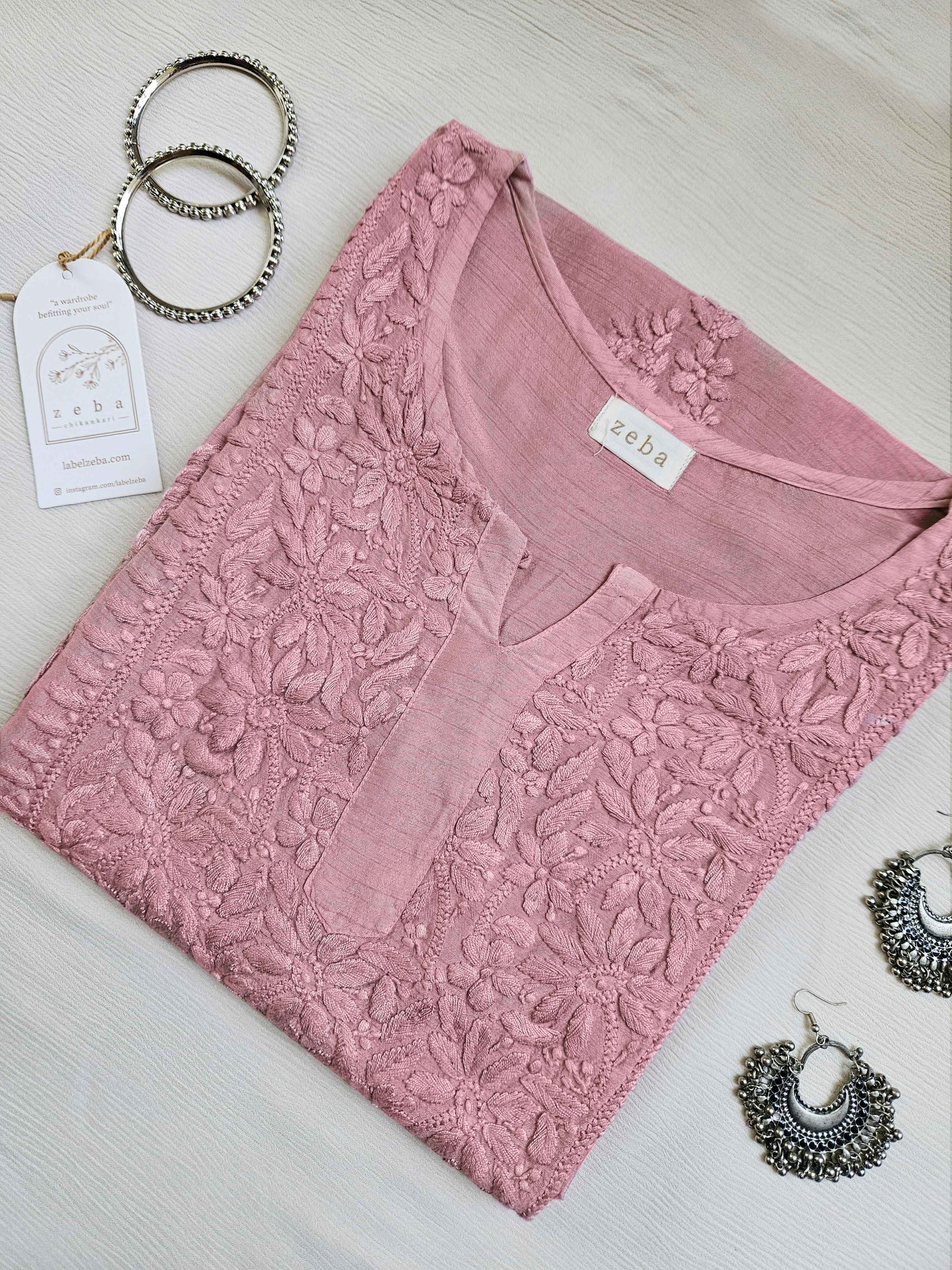 Nida Mauve Raw Silk Kurta
