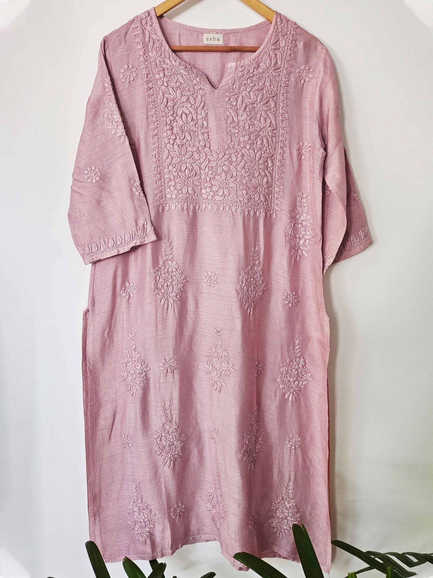 Nida Mauve Raw Silk Kurta