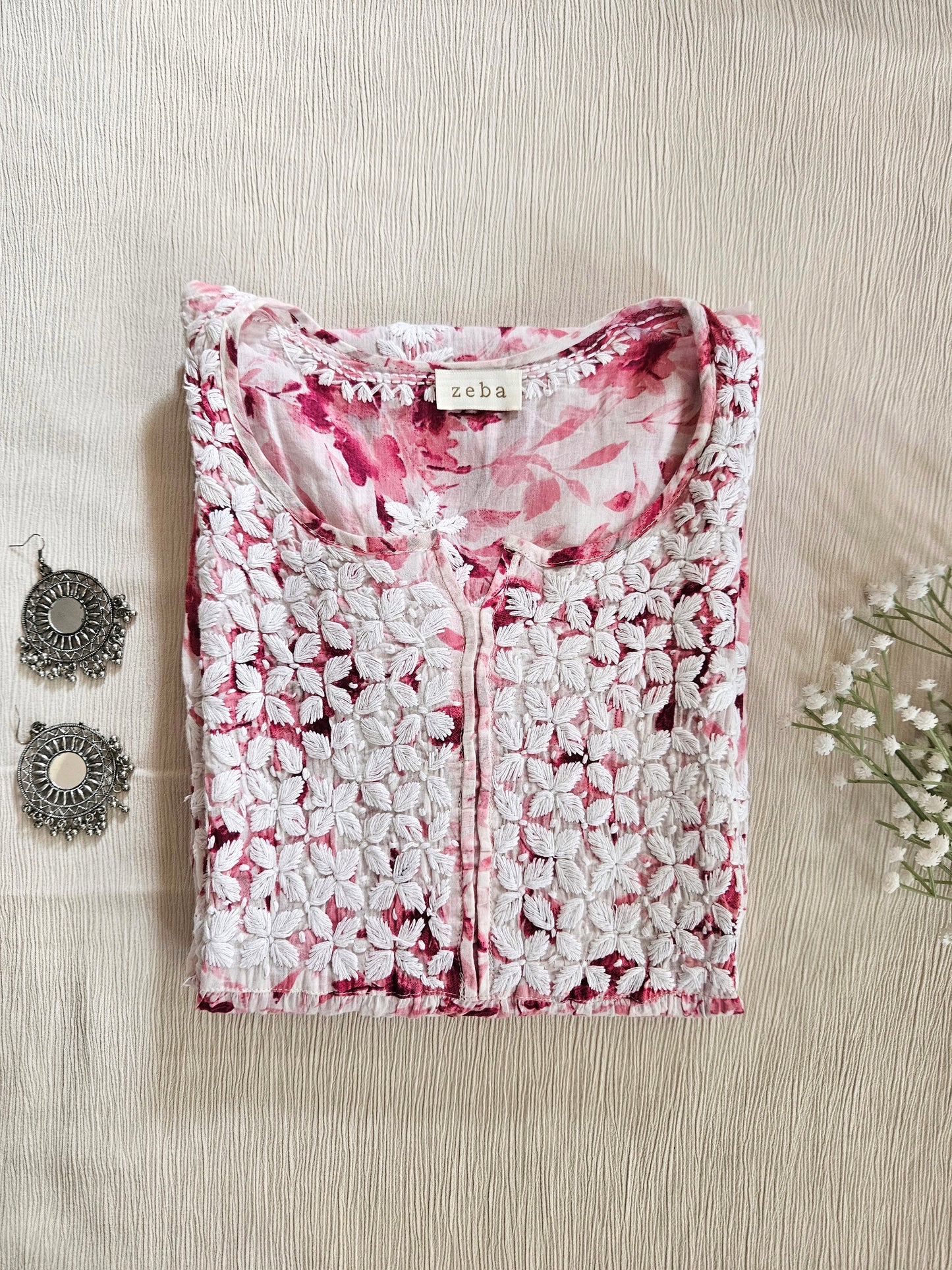 Izhaar Printed Kurti (Pink)
