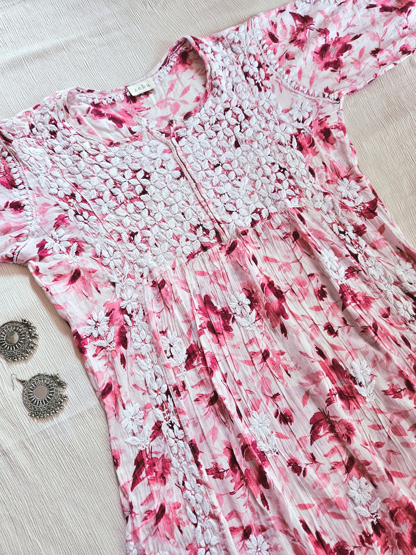 Izhaar Printed Kurti (Pink)