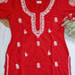 Zoya Cotton Chikankari Kurta (Red)