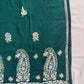 Zoya Cotton Chikankari Kurta (Green)