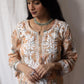 Aashna Mulmul Printed Chikankari kurti (Orange)