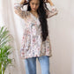 Fariyal Mulmul Printed Chikankari short kurti (Gray)