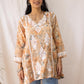 Fariyal Mulmul Printed Chikankari short kurti (Orange)