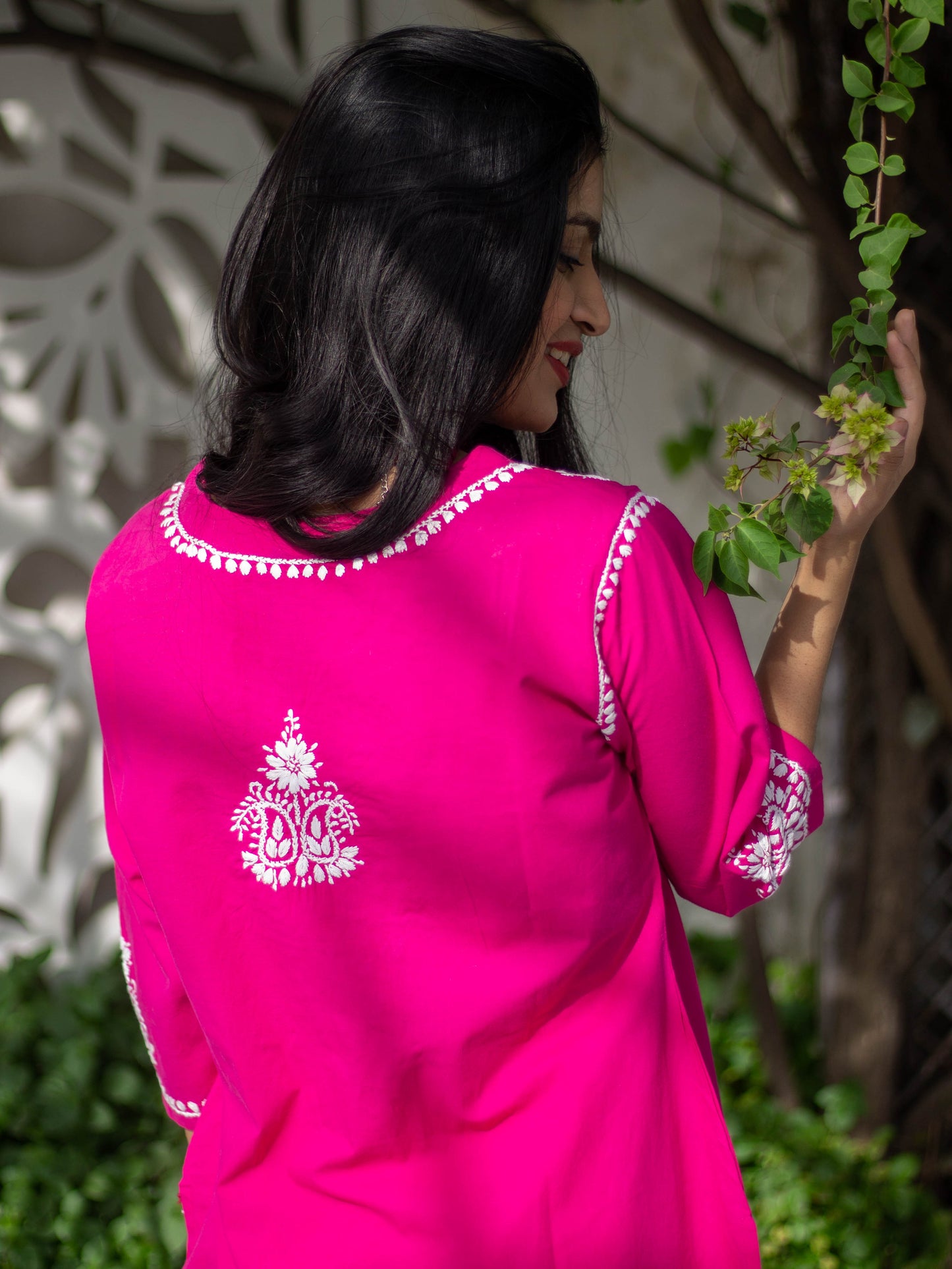 Hania Magenta Cotton Kurta