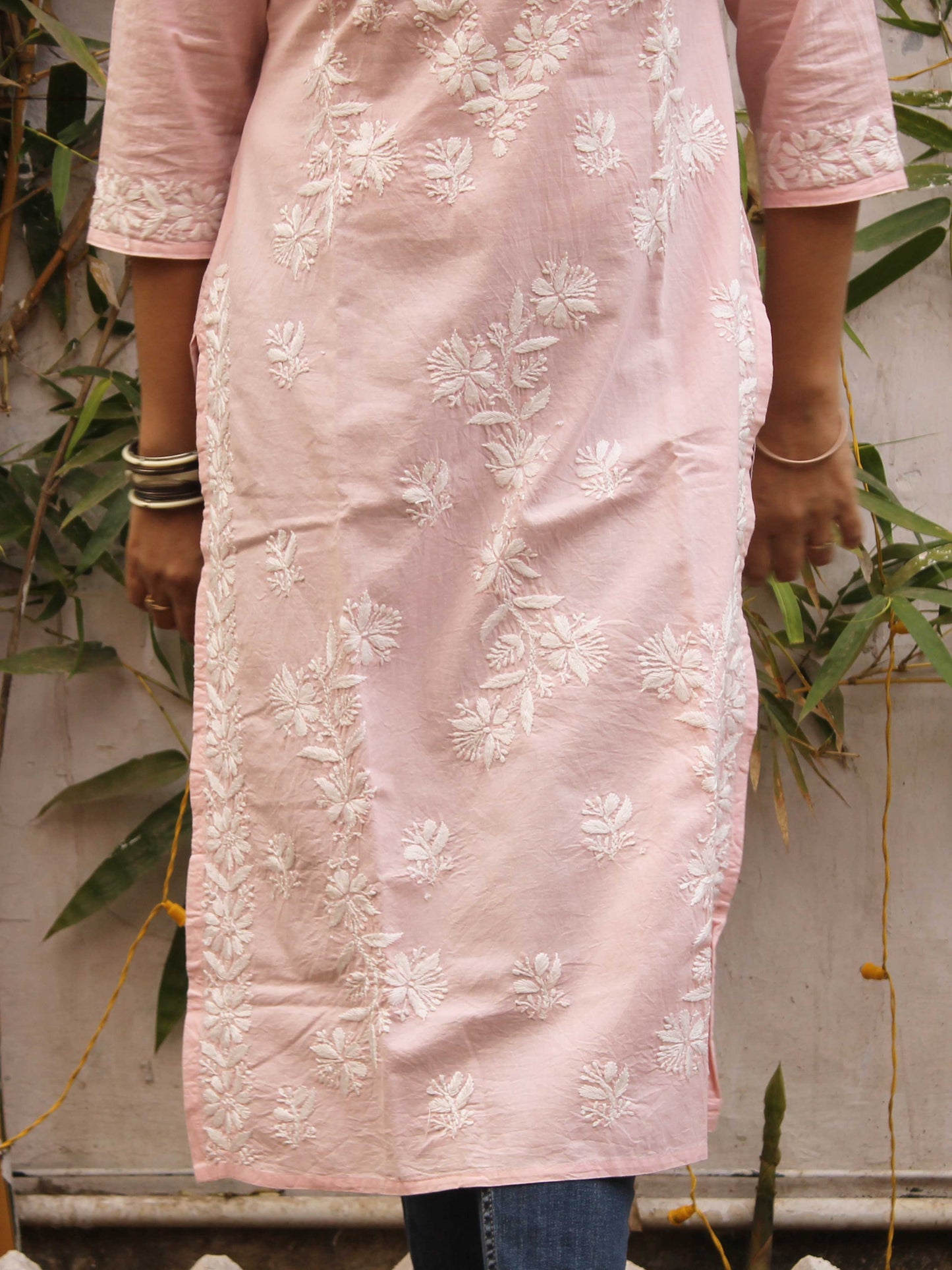 Inaya Pink Cotton Chikankari Kurta