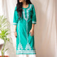 Maisha 100% Cotton Chikankari Kurti (Green)