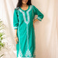 Maisha 100% Cotton Chikankari Kurti (Green)