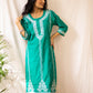 Maisha 100% Cotton Chikankari Kurti (Green)