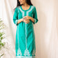 Maisha 100% Cotton Chikankari Kurti (Green)