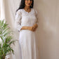 Naaz White Chinnon with Gold Dots Kurti