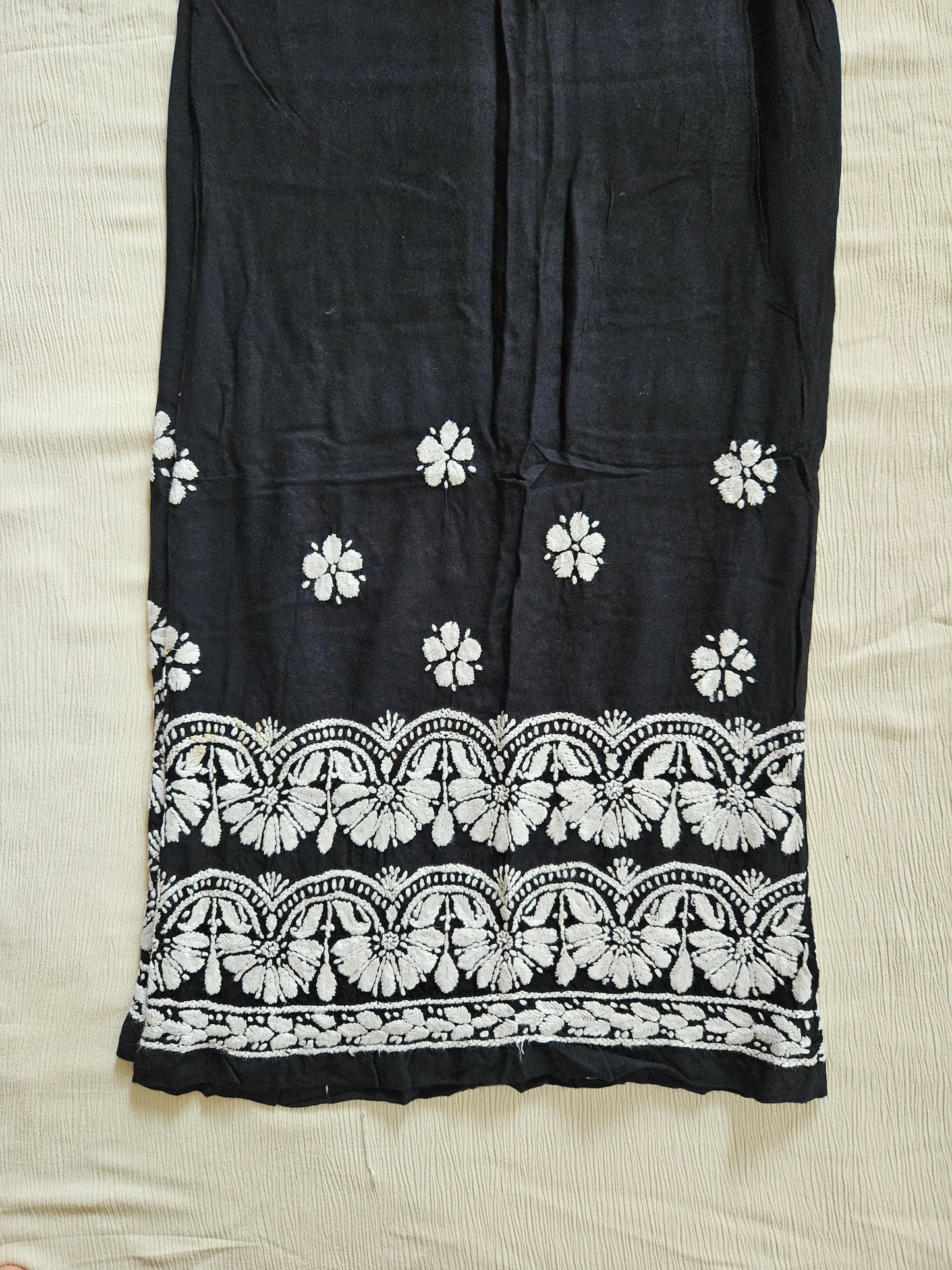 Wazia Chikankari Rayon Black Palazzo