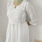 anam chikankari kurti white front detail